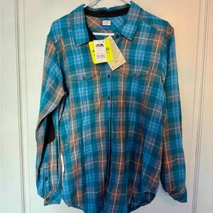 Blue Plaid flannel Kavu shirt, size L